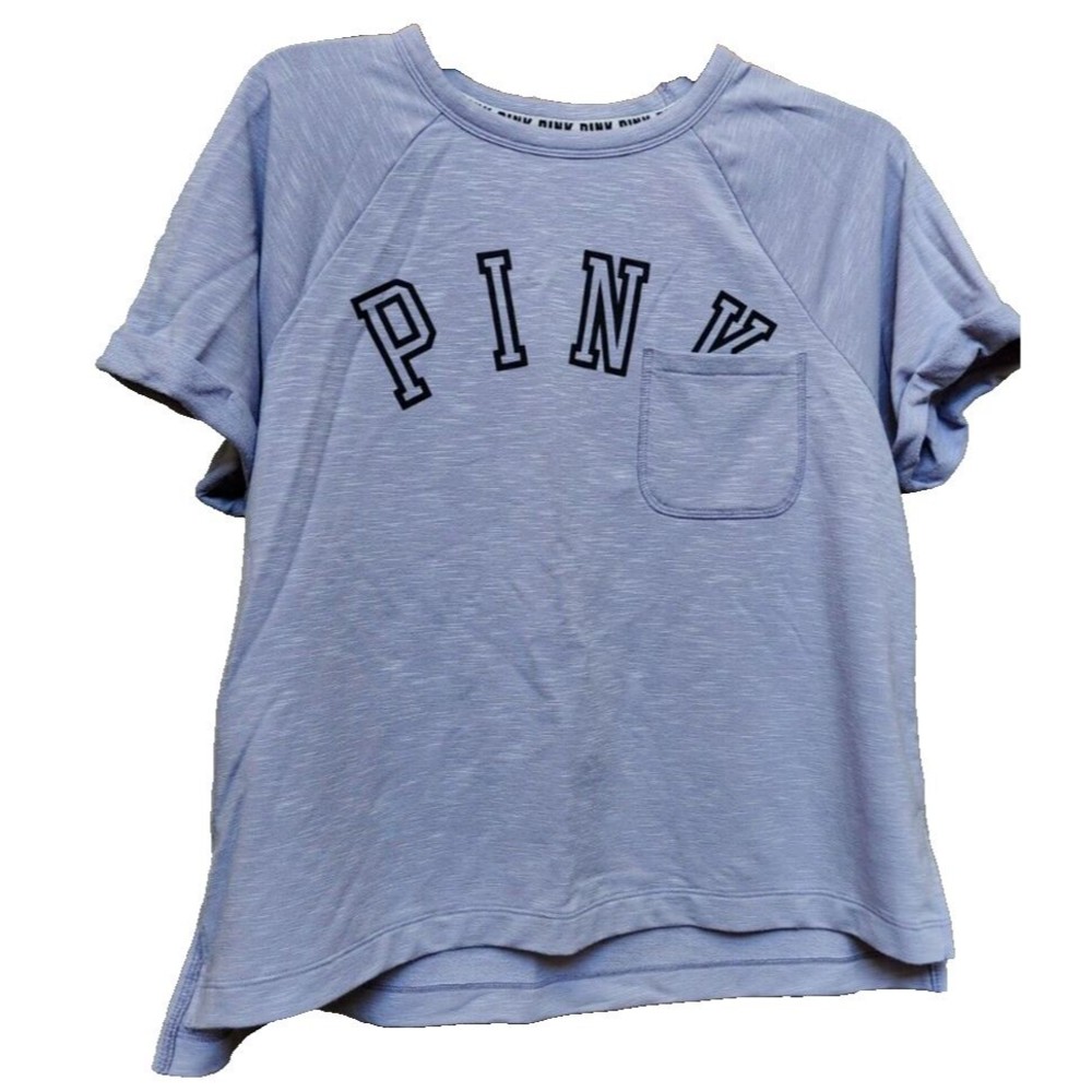 PINK by VS T-Shirt Oversized Size S Blue/Gray